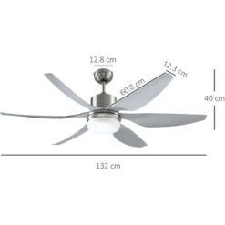 HOMCOM Ventilatore Da Soffitto Con Luce E Telecomando Incluso, 6 Velocità, Φ132x40cm 9 HOMCOM Ventilatore Da Soffitto Con Luce E Telecomando Incluso, 6 Velocità, Φ132x40cm -Negozio al dettaglio Paulmann 55292213 3