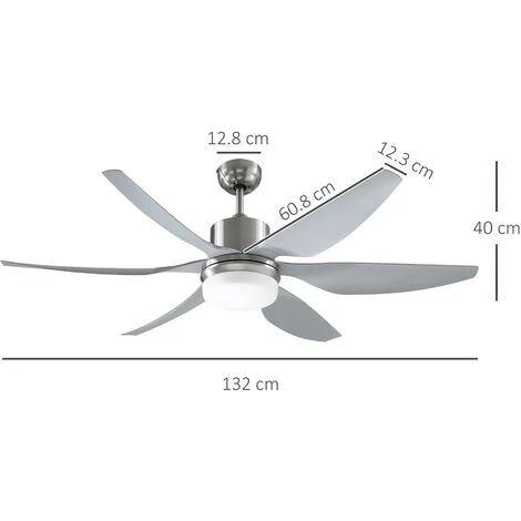HOMCOM Ventilatore Da Soffitto Con Luce E Telecomando Incluso, 6 Velocità, Φ132x40cm 5 HOMCOM Ventilatore Da Soffitto Con Luce E Telecomando Incluso, 6 Velocità, Φ132x40cm - immagine 3