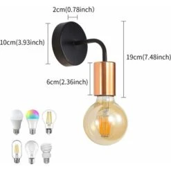 Confezione Da 2 Applique Da Parete Per Interni, Mini Applique Da Parete Industriale, Lampada In Ferro E27 Non Contiene Lampadina, Per La Decorazione Del Soggiorno Della Camera Da Letto Del Ristorante -Negozio al dettaglio Paulmann 55391474 5