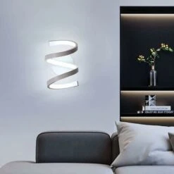 Applique Da Parete A LED Moderna, Applique Da Parete A LED Bianco Iteddo 6500K, Applique Da Parete Per Interni Da 18 W, Applique A Spirale Bianca Per Camera Da Letto, Soggiorno, Cucina, Corridoio