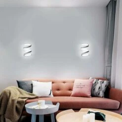 Applique Da Parete A LED Moderna, Applique Da Parete A LED Bianco Iteddo 6500K, Applique Da Parete Per Interni Da 18 W, Applique A Spirale Bianca Per Camera Da Letto, Soggiorno, Cucina, Corridoio -Negozio al dettaglio Paulmann 55391514 5