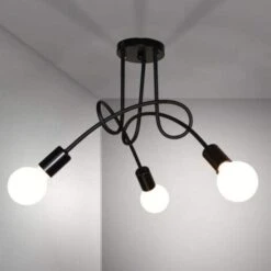 Negozio al dettaglio Paulmann 30 Plafoniera Moderna, Plafoniere In Ferro Vintage E27, Lampadario Led 3 Luci Per Cucina, Ristorante, Soggiorno