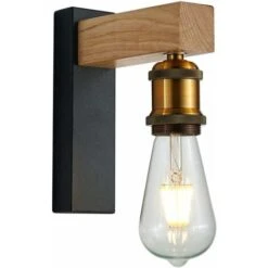 HIASDFLS Applique Interna, Lampada Da Parete In Legno E27 Vintage Retrò Muro Interno Applique Per La Casa Di Campagna Sala Da Pranzo Soggiorno