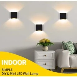 Lampada Da Parete A LED Da 2 Pezzi Lampada Da Parete Per Interni In Alto E In Basso Lampada Da Parete Nera Moderna Illuminazione In Alluminio Da 6 W Per Soggiorno, Camera Da Letto, Bagno, Cucina, Bian -Negozio al dettaglio Paulmann 55552342 3