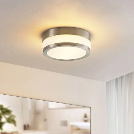 Lindby Flavi Plafoniera Da Bagno, Ø 23 Cm, Nichel 5 Lindby Flavi Plafoniera Da Bagno, Ø 23 Cm, Nichel - immagine 3