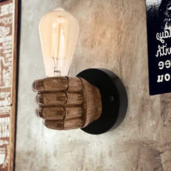 2 PCS Lampada Da Parete Industriale Pugno In Resina Applique Creativa Retrò Cucina Soggiorno Decorazione Luci - Mano Sinistra -Negozio al dettaglio Paulmann 56147505 3