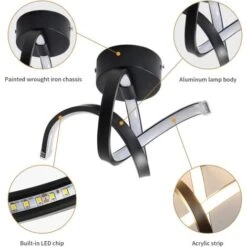 LED Lampada Da Parete Interno, 16W Applique Da Parete Di Design Curve, Lampada A Muro Moderno In Acrilico Per Corridoio, Scale, Ingresso, Camera Da Letto, 3500K Bianco Caldo -Negozio al dettaglio Paulmann 56197249 5