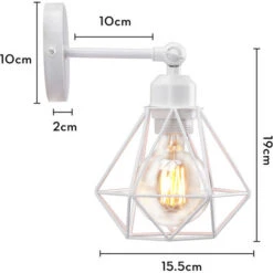 2X Lampada Da Parete Interni, Industriale Stile Applique In Metallo, Illuminazione Da Parete Gabbia Diamante Regolabile 180° Per Soggiorno Camera Da Letto Corridoio (Bianco) 11 2X Lampada Da Parete Interni, Industriale Stile Applique In Metallo, Illuminazione Da Parete Gabbia Diamante Regolabile 180° Per Soggiorno Camera Da Letto Corridoio (Bianco) -Negozio al dettaglio Paulmann 56487144 5