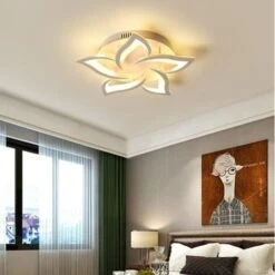 Plafoniera Moderna A LED Dimmerabile Con Telecomando, Plafoniera A Forma Di Fiore Per Soggiorno, Camera Da Letto, Cucina, Corridoio, Balcone, Sala Da Pranzo, Bianco