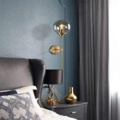 Applique Da Parete Industriale Vintage, Globo Di Vetro Grigio Con Applique Da Parete A Braccio Lungo Oro, Applique Da Parete Da Comodino Oro (grigio) -Negozio al dettaglio Paulmann 56521404 5