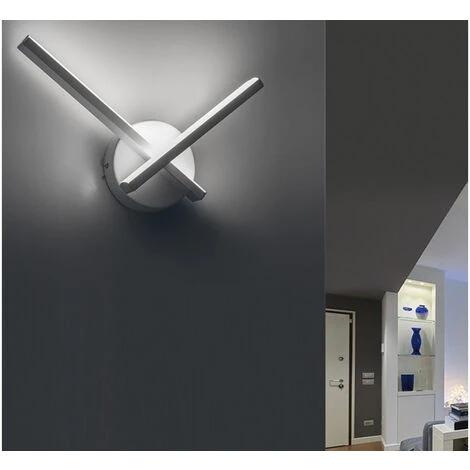 Applique Led SMD Interno Bianco 10W Luce Fredda Moderno Minimal Lampada Incrocio 3 Applique Led SMD Interno Bianco 10W Luce Fredda Moderno Minimal Lampada Incrocio