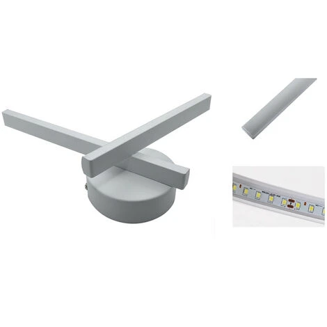 Applique Led SMD Interno Bianco 10W Luce Fredda Moderno Minimal Lampada Incrocio 4 Applique Led SMD Interno Bianco 10W Luce Fredda Moderno Minimal Lampada Incrocio - immagine 2