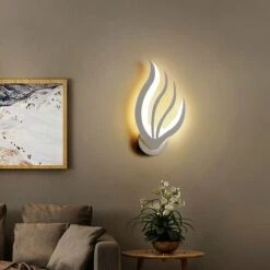 Applique LED, 14W Forma Di Foglia Creativa Lampada Muro Interno, 1100LM Lampada Da Parete In Acrilico Moderna Per Camera Da Letto, Corridoio, Soggiorno, Scale, Studio, 3500K -Negozio al dettaglio Paulmann 57665849 3