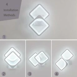 Applique Da Parete Interno 24w, Lampada Da Parete LED Bianco Freddo, 6000K 2400LM Forma Convertibile, Per Interno Scale Soggiorno Camera Letto -Negozio al dettaglio Paulmann 57665858 4