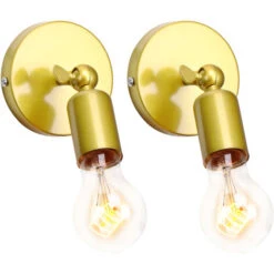 2PCS Applique Da Parete In Ferro Metallo Lampada Da Parete Regolabile Ad Angolo Applique Parete Retrò Creativo Per Bar Caffetteria Oro