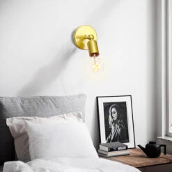 2PCS Applique Da Parete In Ferro Metallo Lampada Da Parete Regolabile Ad Angolo Applique Parete Retrò Creativo Per Bar Caffetteria Oro -Negozio al dettaglio Paulmann 57752940 4