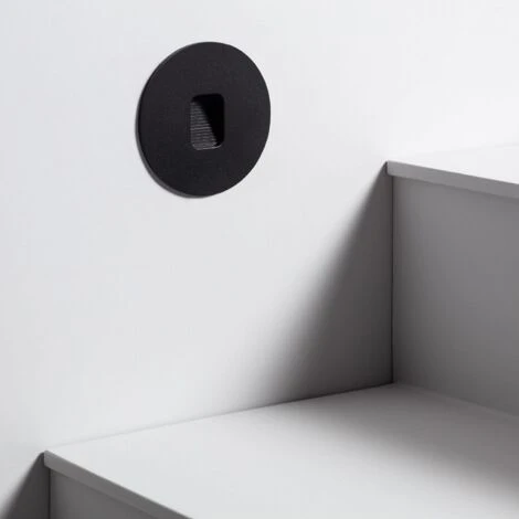 Segnapasso Da Esterno LED 2W Da Incasso A Parete Circolare Nero Grasset Bianco Naturale 4000K 50 Mm 3 Segnapasso Da Esterno LED 2W Da Incasso A Parete Circolare Nero Grasset Bianco Naturale 4000K 50 Mm