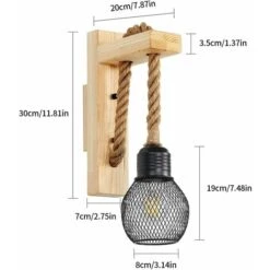 Applique Da Parete In Legno Massello Vintage Industriale Stile Retrò Corda Di Canapa Lampada Da Parete Rustica Illuminazione Per Interni Paralume In Metallo E27 Marrone Rosso 11 Applique Da Parete In Legno Massello Vintage Industriale Stile Retrò Corda Di Canapa Lampada Da Parete Rustica Illuminazione Per Interni Paralume In Metallo E27 Marrone Rosso -Negozio al dettaglio Paulmann 58176904 5