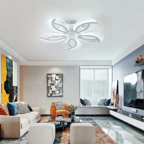 Plafoniera A LED, Lampada Da Soffitto 60W 5400 LM A Forma Di Fiore A 5 Bracci, Moderna Plafoniera A LED Bianca Itedda 6000K Per Showroom, Soggiorno E Camera Da Letto 5 Plafoniera A LED, Lampada Da Soffitto 60W 5400 LM A Forma Di Fiore A 5 Bracci, Moderna Plafoniera A LED Bianca Itedda 6000K Per Showroom, Soggiorno E Camera Da Letto - immagine 3
