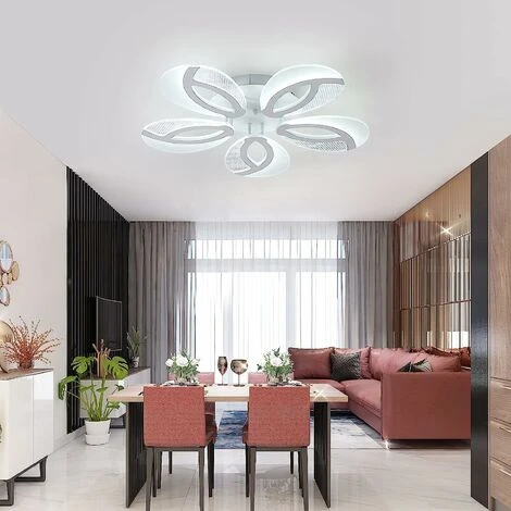 Plafoniera A LED, Lampada Da Soffitto 60W 5400 LM A Forma Di Fiore A 5 Bracci, Moderna Plafoniera A LED Bianca Itedda 6000K Per Showroom, Soggiorno E Camera Da Letto 6 Plafoniera A LED, Lampada Da Soffitto 60W 5400 LM A Forma Di Fiore A 5 Bracci, Moderna Plafoniera A LED Bianca Itedda 6000K Per Showroom, Soggiorno E Camera Da Letto - immagine 4