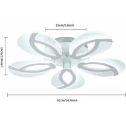 Plafoniera A LED, Lampada Da Soffitto 60W 5400 LM A Forma Di Fiore A 5 Bracci, Moderna Plafoniera A LED Bianca Itedda 6000K Per Showroom, Soggiorno E Camera Da Letto 11 Plafoniera A LED, Lampada Da Soffitto 60W 5400 LM A Forma Di Fiore A 5 Bracci, Moderna Plafoniera A LED Bianca Itedda 6000K Per Showroom, Soggiorno E Camera Da Letto -Negozio al dettaglio Paulmann 58176928 5