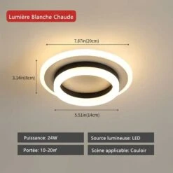 Plafoniera LED Rotonda, Lampadario Design Moderno 20W, Plafoniere In Metallo Acrilico 3000K Adatto Per Bagno, Camera Da Letto, Cucina, Soggiorno, Sala Da Pranzo, Ufficio (Bianco E Nero) -Negozio al dettaglio Paulmann 58176935 5
