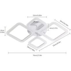 Plafoniera A LED, Lampada Da Soffitto In Acrilico Da 48 W, Lampadario A Soffitto Quadrato Moderno Di Diametro 70 Cm Per Soggiorno E Camera Da Letto Cucina (bianco Iteddo 6500 K) -Negozio al dettaglio Paulmann 58176977 2