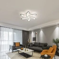 Plafoniera Moderna A LED Dimmerabile Con Telecomando, Lampada Da Soffitto A Forma Di Fiore Creativa Da 54 W, Lampadario Moderno In Metallo Acrilico Con Petali Per Soggiorno, Ristorante, Camera Da Lett -Negozio al dettaglio Paulmann 58176986 3