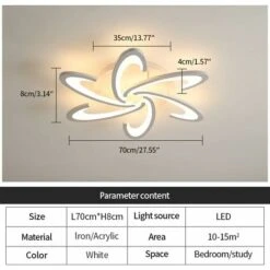 Plafoniera Moderna A LED Dimmerabile Con Telecomando, Lampada Da Soffitto A Forma Di Fiore Creativa Da 54 W, Lampadario Moderno In Metallo Acrilico Con Petali Per Soggiorno, Ristorante, Camera Da Lett -Negozio al dettaglio Paulmann 58176986 5
