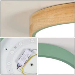 Plafoniera Rotonda Monocromatica Plafoniera Nordica Creativa Plafoniera A LED In Legno Massello Ultrasottile Da 5 Cm Per Soggiorno Camera Da Letto Corridoio Balcone Studio -Negozio al dettaglio Paulmann 58177040 5