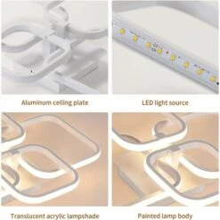 Plafoniera A LED, Lampada Da Soffitto Moderna Per Soggiorno, Luce Calda 3000K, Plafoniera Bianca Quadrata Semplice Per Camera Da Letto, 58X46CM -Negozio al dettaglio Paulmann 58177058 5