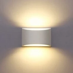 Applique Da Parete Per Interni, Lampada Da Parete A LED Bianca 7W Applique Da Parete Moderna In Gesso Bianco Caldo Per Camera Da Letto Casa Corridoio Soggiorno (lampadina LED G9 Inclusa) [Classe Di Ef