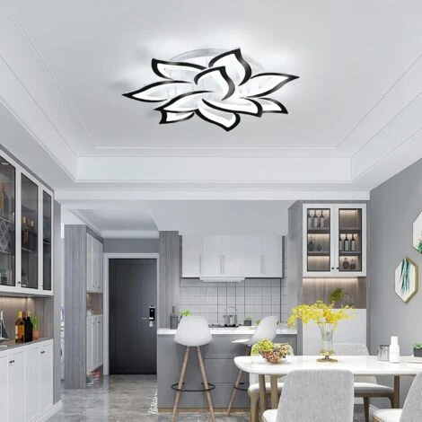 Plafoniera LED Dimmerabile, Plafoniera Moderna Da Incasso A 10 Petali, Plafoniera Moderna A Forma Di Fiore In Acrilico Lampadario Illuminazione Per Camera Da Letto Soggiorno Sala Da Pranzo (70W, Bordo 6 Plafoniera LED Dimmerabile, Plafoniera Moderna Da Incasso A 10 Petali, Plafoniera Moderna A Forma Di Fiore In Acrilico Lampadario Illuminazione Per Camera Da Letto Soggiorno Sala Da Pranzo (70W, Bordo - immagine 4