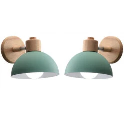 2 PCS Lampada Da Parete Interni E27 Applique Da Parete Industriale Retrò Applique Ferro Battuto Camera Da Letto Soggiorno Cucina Verde