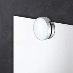 Applique Bagno LED Per Specchio Tondo 10 Cm Cromo Luce Naturale