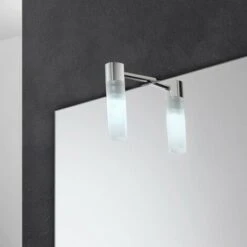 Applique Bagno LED Per Specchio Luce Naturale In Acciaio E Vetro