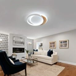 Plafoniera LED Legno, 28W Lampada Da Soffitto LED Moderna, Bianco Freddo 6000K 30CM 5CM Ultra Magro Rotondo Plafoniera Per Bagno Cucina Camera Da Letto Sala Corridoio Ufficio -Negozio al dettaglio Paulmann 59618067 3