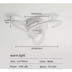 Lampadario Da Soffitto, Plafoniera LED 36W 3240lm, Lampadario LED Design Trifoglio Per Camera Da Letto, Soggiorno, Sala Da Pranzo, Acrilico Bianco, Luce Calda 3000K -Negozio al dettaglio Paulmann 61114605 5