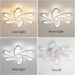 Moderna Plafoniera LED Dimmerabile, 54W Lampada Da Soffitto Forma Di Fiore Design, Metallo Acrilico Petalo Lampadario A 6 Teste Con Telecomando Per Camera Da Letto, Soggiorno, Sala Da Pranzo … (70cm) -Negozio al dettaglio Paulmann 61114616 5