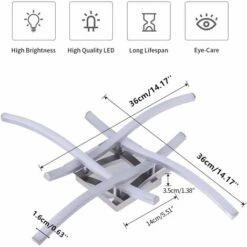 Plafoniera LED, Lampada Lampadario Plafoniera Dal Design Moderno, 4000k Bianco Caldo, 24W 2.000Lm, Lampada Da Soffitto Per Soggiorno Camera Da Letto Sala Da Pranzo(Bianco Caldo) -Negozio al dettaglio Paulmann 61115063 4