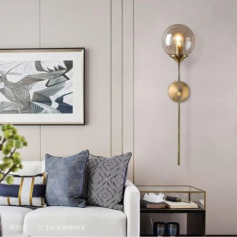 Applique Da Parete Industriale Vintage, Lampada Da Parete A Led Per Interni, Lampada Da Comodino E14 Oro, Applique A Sfera In Vetro Ambrato Per Camera Da Letto, Soggiorno, Corridoio, Sala Da Pranzo 5 Applique Da Parete Industriale Vintage, Lampada Da Parete A Led Per Interni, Lampada Da Comodino E14 Oro, Applique A Sfera In Vetro Ambrato Per Camera Da Letto, Soggiorno, Corridoio, Sala Da Pranzo - immagine 3