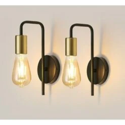 Negozio al dettaglio Paulmann 24 Lampada Da Parete 2 Pezzi, E27 Applique Da Parete Industriale, Lampada A Muro Retrò In Ferro Per Corridoio, Scale, Ingresso, Camera Da Letto (Senza Lampadina)