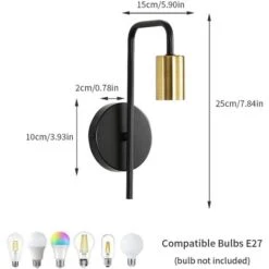 Lampada Da Parete 2 Pezzi, E27 Applique Da Parete Industriale, Lampada A Muro Retrò In Ferro Per Corridoio, Scale, Ingresso, Camera Da Letto (Senza Lampadina) -Negozio al dettaglio Paulmann 61124500 5
