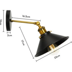 Applique Parete Vintage In Metallo Semplice Applique Da Parete Moderna Retrò Ø22CM Per Interni Applique Da Parete (Nero) Lampadina E27 Per Illuminazione Di Interni -Negozio al dettaglio Paulmann 61248257 5