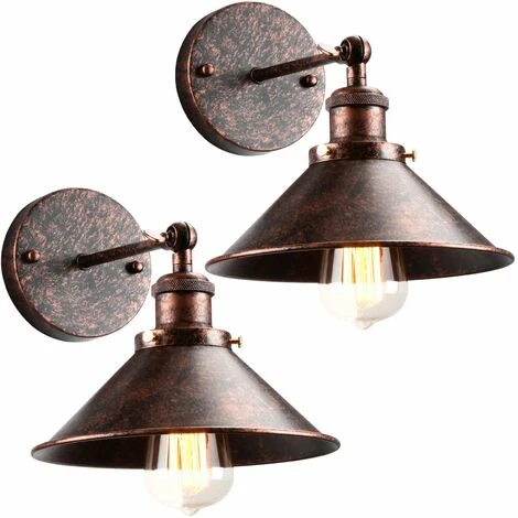 2X Lampada Da Parete Interni, Industriale Stile Applique Con Ø22cm Paralume, Illuminazione Da Parete Regolabile 180° Per Soggiorno Camera Da Letto Corridoio (Rosta Rossa) 3 2X Lampada Da Parete Interni, Industriale Stile Applique Con Ø22cm Paralume, Illuminazione Da Parete Regolabile 180° Per Soggiorno Camera Da Letto Corridoio (Rosta Rossa)