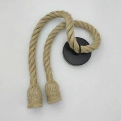 LAMPADARIO SOSPENSIONE VINTAGE 2 ATTACCHI E27 CORDA DI CANAPA RETRO -Negozio al dettaglio Paulmann 64003304 3