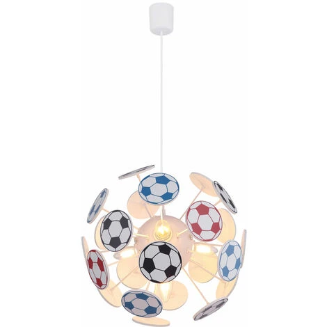 Lampada A Sospensione Per La Cameretta Dei Bambini Calcio Lampada A Sospensione Per La Cameretta Dei Bambini Lampada Per Bambini A Sospensione Per Il Calcio, Bianco Multicolore, 4x E14, PxH 35x120 Cm 5 Lampada A Sospensione Per La Cameretta Dei Bambini Calcio Lampada A Sospensione Per La Cameretta Dei Bambini Lampada Per Bambini A Sospensione Per Il Calcio, Bianco Multicolore, 4x E14, PxH 35x120 Cm - immagine 3