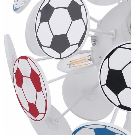 Lampada A Sospensione Per La Cameretta Dei Bambini Calcio Lampada A Sospensione Per La Cameretta Dei Bambini Lampada Per Bambini A Sospensione Per Il Calcio, Bianco Multicolore, 4x E14, PxH 35x120 Cm 6 Lampada A Sospensione Per La Cameretta Dei Bambini Calcio Lampada A Sospensione Per La Cameretta Dei Bambini Lampada Per Bambini A Sospensione Per Il Calcio, Bianco Multicolore, 4x E14, PxH 35x120 Cm - immagine 4