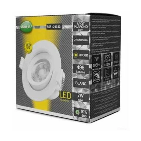 VISION-EL FARETTO LED DA INCASSO E ORIENTABILE 230V 7W 550LM 3000K BIANCO - 76323 4 VISION-EL FARETTO LED DA INCASSO E ORIENTABILE 230V 7W 550LM 3000K BIANCO - 76323 - immagine 2