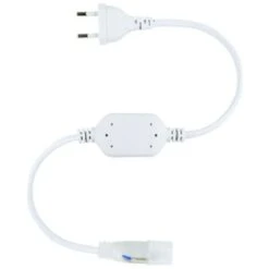 Cavo Raddrizzatore Corrente Per Striscia LED Neon Circolare 360 Flessibile Monocolore Taglio Ad Ogni 100cm Bianco